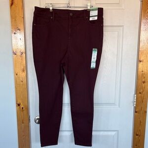 Terra & Sky Women's Rich Burgundy Skinny Jeans